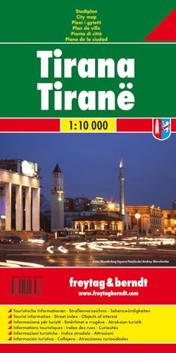 Tirana, Stadtplan 1:10.000: Stadskaart 1:10 000 (freytag & berndt Stadtpläne) von FREYTAG-BERNDT UND ARTARIA